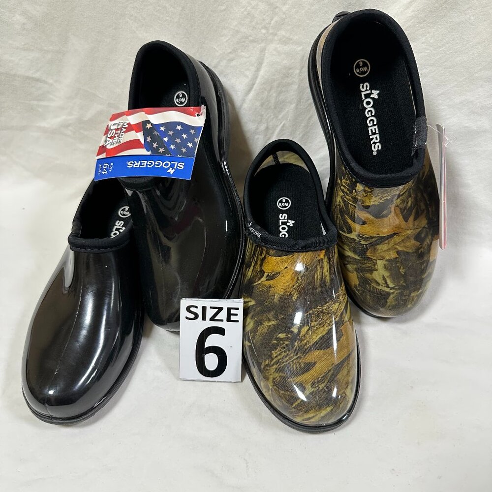 Two for One Price!!! Sloggers Waterproof Rain Shoes - Black & Camo